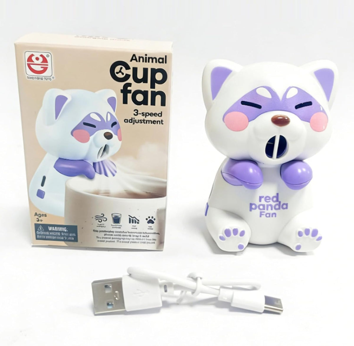 Cooling Clip-On Mini Fan 3 Speed Hands Free Food Cooling (Panda) (StyleB)