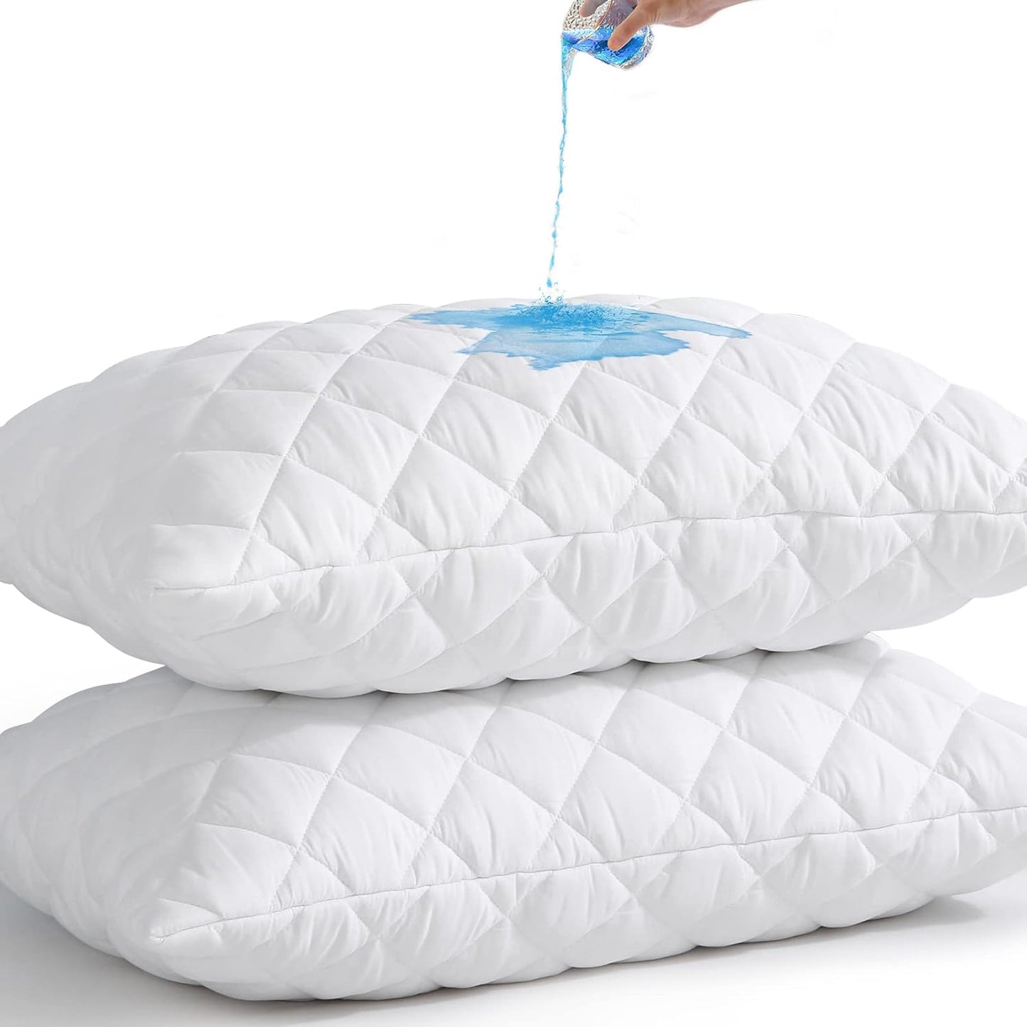 UNILIBRA Queen Mattress Protector Waterproof, Deep Pocket Mattress Pad Cover Fits to 6''-21'', Breathable Hollow Cotton Filling Quilted Mattress Protector for Queen Size