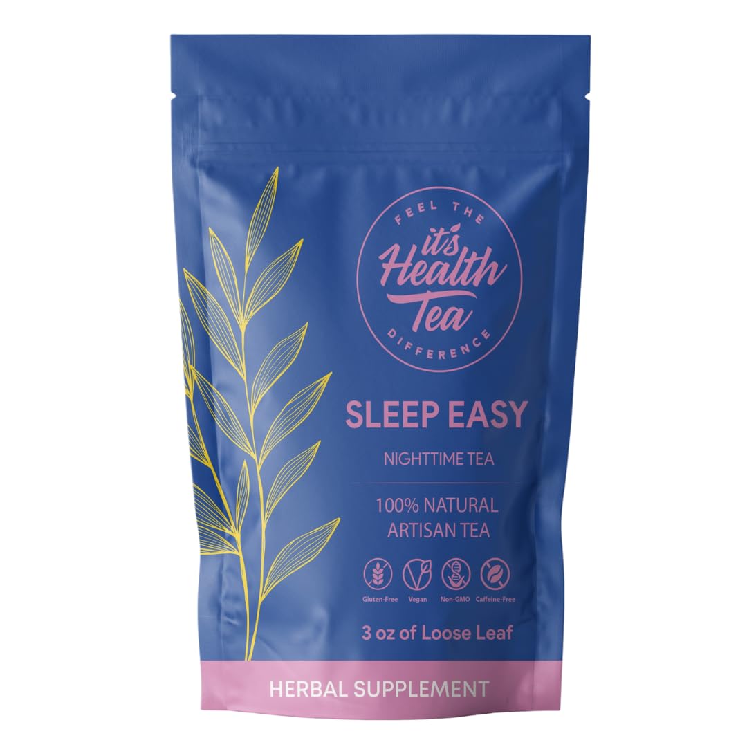 Sleep Easy Herbal Tea 3 oz – Chamomile, Lavender, Lemon Balm, Valerian Root & Passion Flower – Natural Sleep Support for a Calm, Restful Night’s Rest. Caffeine-Free. (includes: 35 empty unbleached filter tea bags inside)