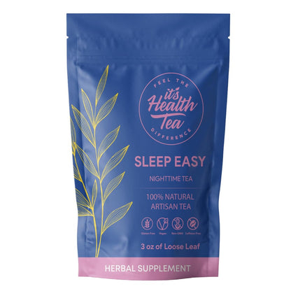 Sleep Easy Herbal Tea 3 oz – Chamomile, Lavender, Lemon Balm, Valerian Root & Passion Flower – Natural Sleep Support for a Calm, Restful Night’s Rest. Caffeine-Free. (includes: 35 empty unbleached filter tea bags inside)