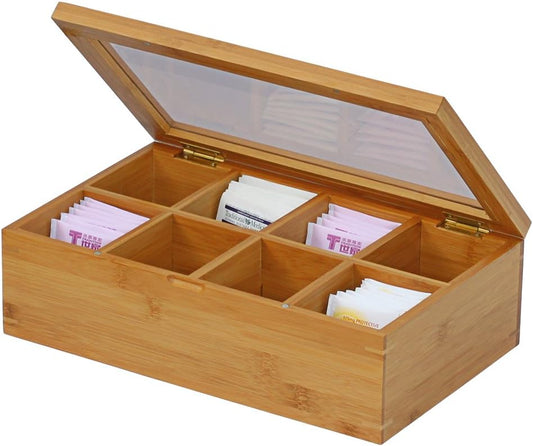 Oceanstar - TB1323 Bamboo Tea Box, 12 Inch, Natural