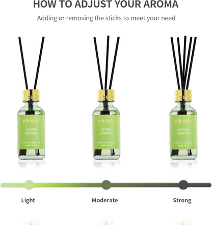 Airkeep Reed Diffuser Oil Set with Reed Sticks,Citrus Aromatherapy Oil Scent Diffuser for Home Office Bathroom Decoration Perfume and Gifts 3.38oz/100ml