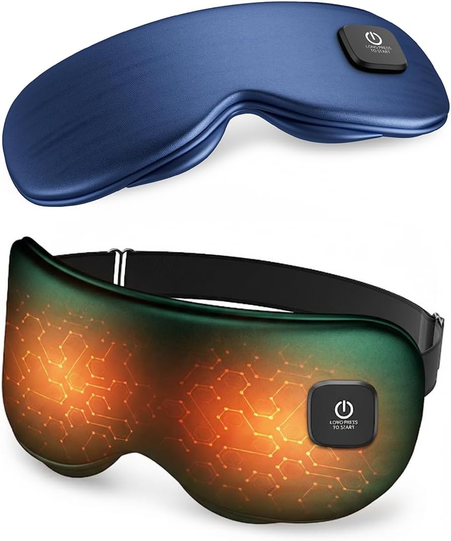 Heated Eye Mask - Cordless Eye Mask for Dry Eyes, FSA-HSA Eligible, Eye Relief, Improved Sleep, Washable Eye Heating pad for Travel and with Replaceable Shell