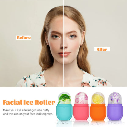 Ice Roller for Face and Eye, Ice Face Roller, Aesthetic Skin Care Tools Gifts for Women Cute Preppy Stuff,Silicone Ice Mold for Beauty(Pink)