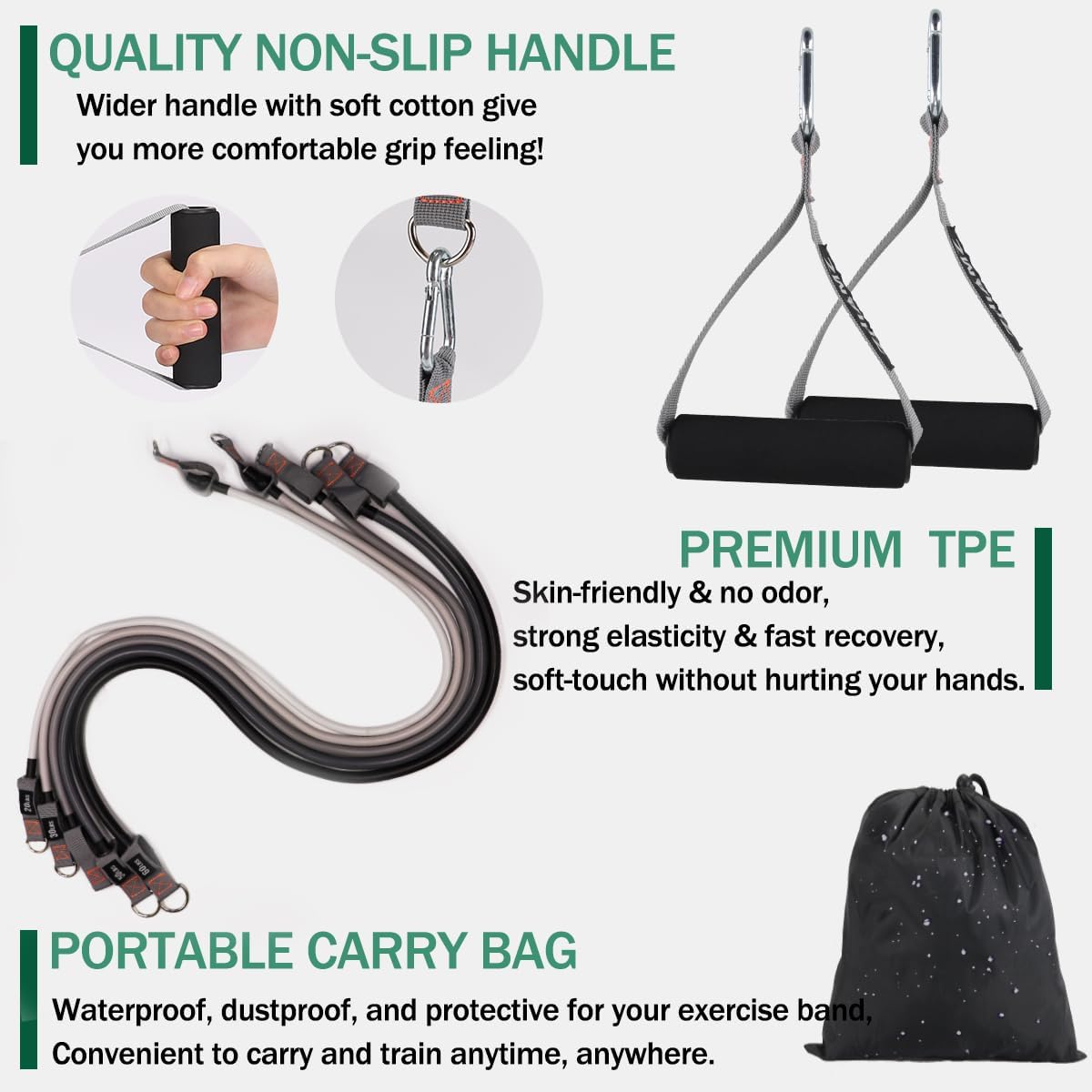 Resistance Bands with Handles, Exercise Bands with Handles, Door Anchor