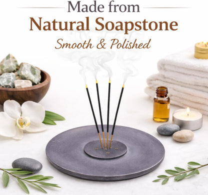 Handmade Natural Grey Marble Incense Stick Holder