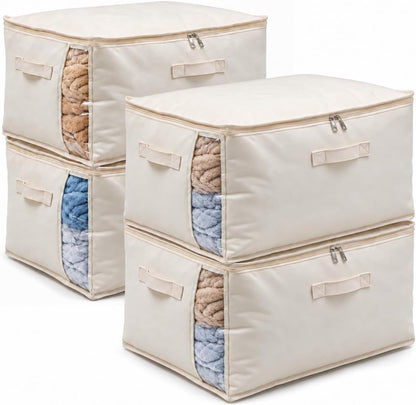 Canvas Comforter Storage Bags for Clothes & King Comforters, Natural