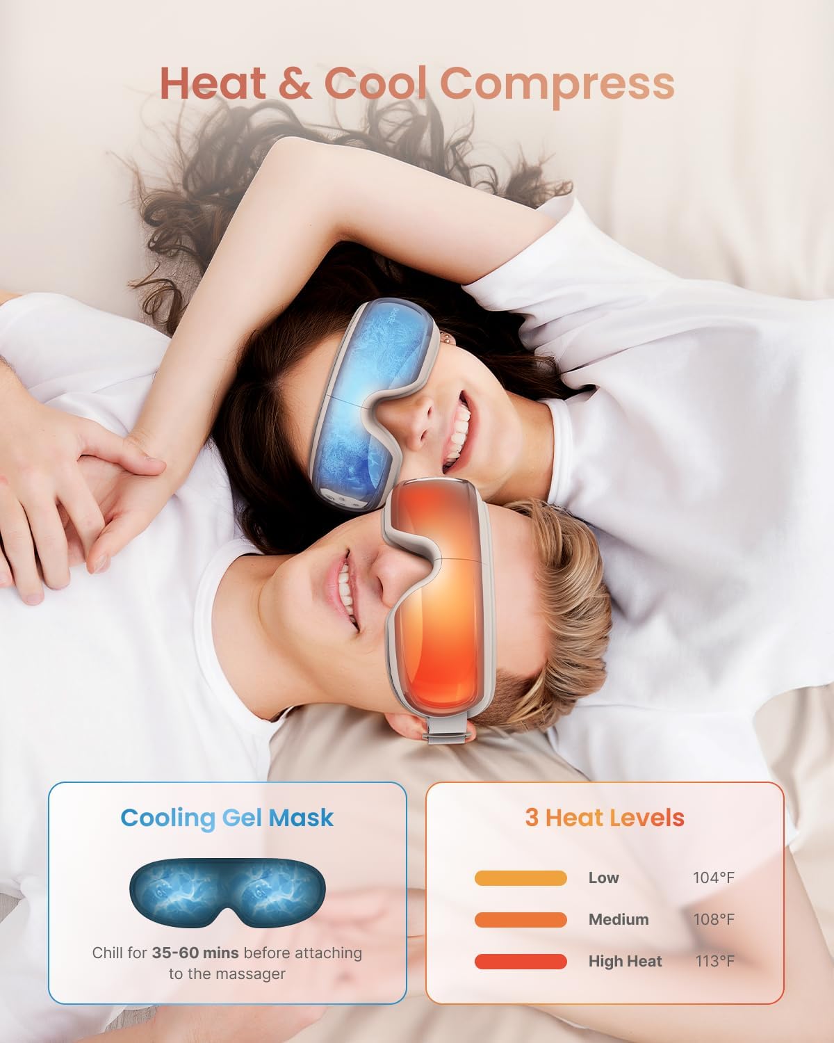RENPHO Eye Massager with Heat and Cooling Voice Control, Birthday Gifts for Men Women, FSA Eligible HSA, Massaging Eye Mask for Dry Eyes Head Tension and Stress Relief - Eyeris Kintsugi