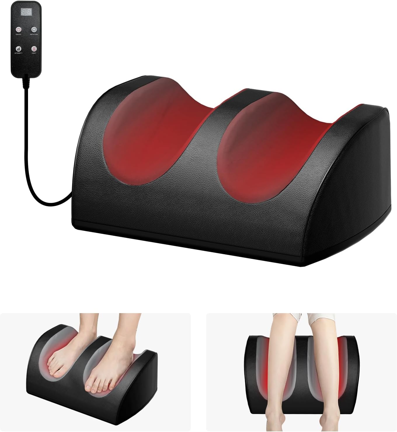 LINGTENG Shiatsu Foot Massager with Heat, FSA Eligible HSA Foot Massager for Foot Massage and Calf Massage, Foot and Calf Massager with Roller, Gifts for Mom & Dad, Fathers & Mothers Day Gifts
