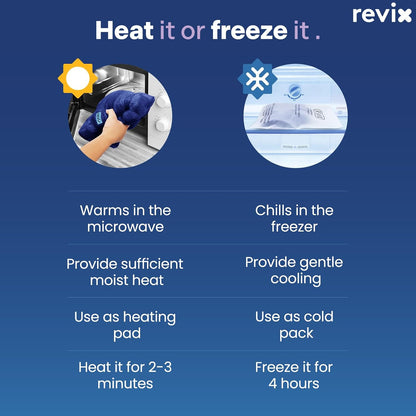 REVIX Heated Neck Wrap Microwave Heating Pad for Neck and Shoulders Pain Relief, Weighted Neck Warmer Microwavable with Miost Heat, Unscented
