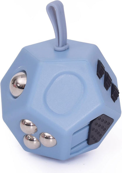 UOOEFUN Small Fidget Toys,12 Sided Fidget Toys,Mini Cube Toys Relief Stress,Autism and Anxiety Depression Anti for Kids Adults Improve Focus (Grey)