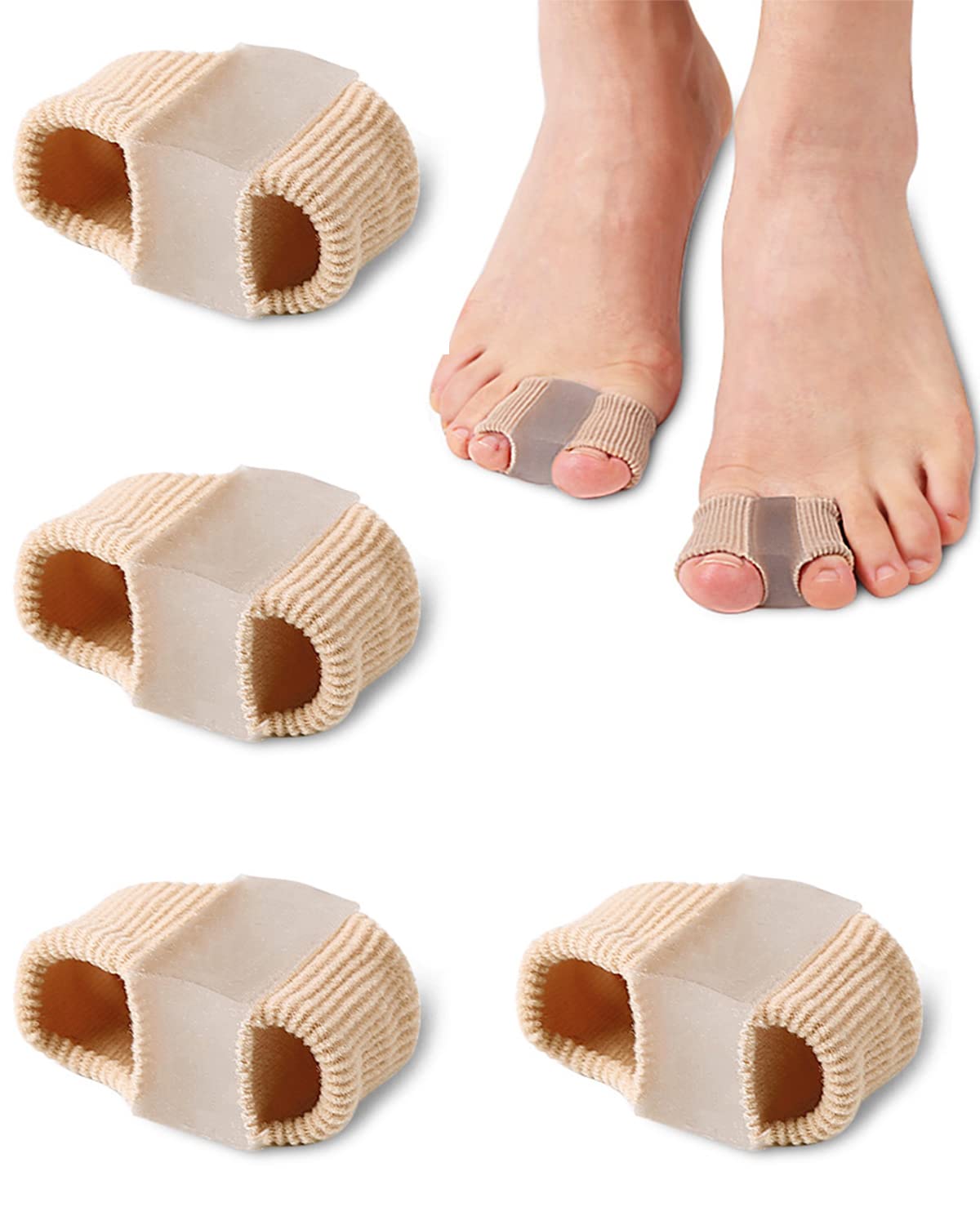 Golbylicc Bunion Toe Separators for Overlapping Toes Women Men, Gel Toe Spacers Bunion Corrector with Loops for feet, Hammer Toe Straightener