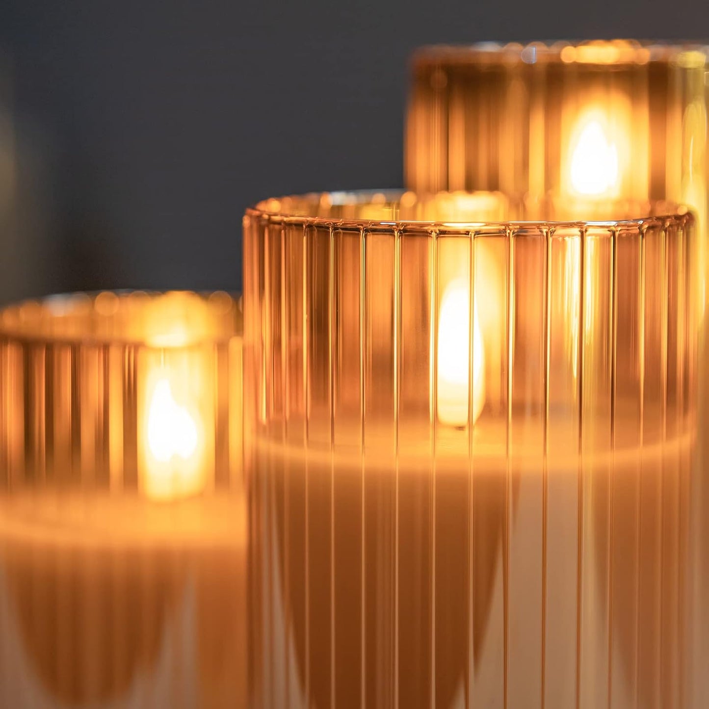 ANGELLOONG Flickering Flameless Candles, Realistic Battery Operated Candles with Remote and Timer, Set of 3 LED Candles for Fall Room Home Wedding Decor Centerpieces Table Party Christmas Decorations