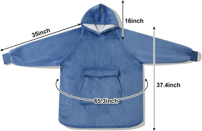 Krifey Wearable Blanket Hoodie, Oversized Sherpa Hooded Blanket for Adults | Soft sherpa fleece with sleeves and pocket; oversized fit for lounging, WFH, camping, Christmas and white elephant gifts.