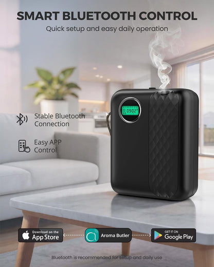 RoyAroma Waterless Essential Oil Diffuser for Home & Office, Smart Bluetooth App Control Scent Machine, 3000 Sq Ft Coverage, 400mL Cold Air Aromatherapy for Large Rooms - Pearl White