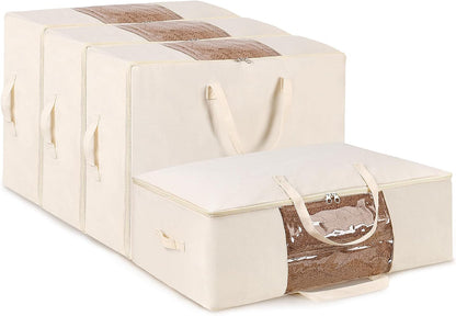 Comforter Storage Bags 70L Canvas Closet Organizer Clothes Container