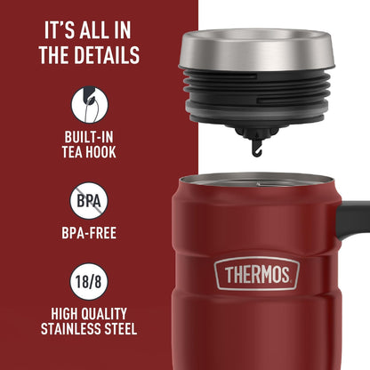 THERMOS Stainless King Vacuum-Insulated Travel Tumbler, 16 Ounce, Matte Steel