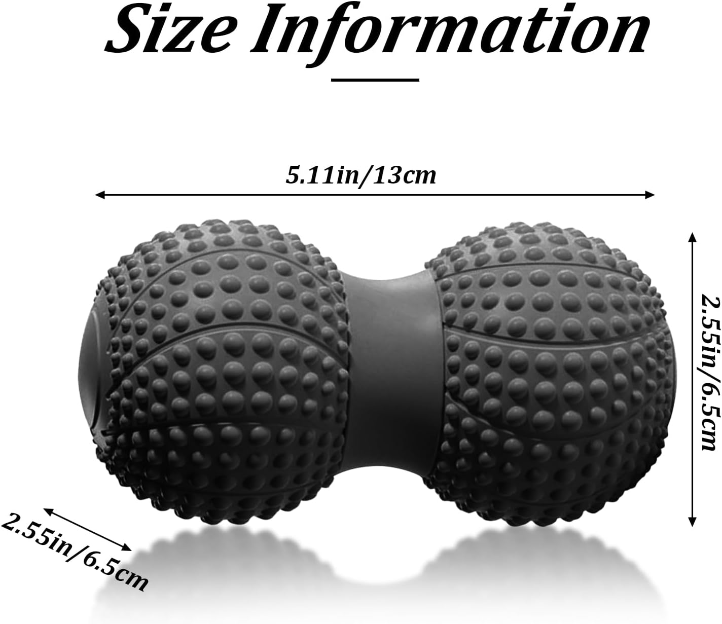 Peanut Massage Ball for Deep Tissue, Trigger Point Therapy, Myofascial Release – Double Lacrosse Foam Roller for Back, Neck, Foot, Muscle Relief, Yoga & Physical Recovery (Black)