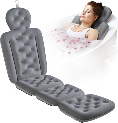 Full Body Bath Pillow for Bathtub, Thick Bathtub Cushion, Luxury Tub Pillow for Bath for Headrest Neck and Back Support White 51" x 16"