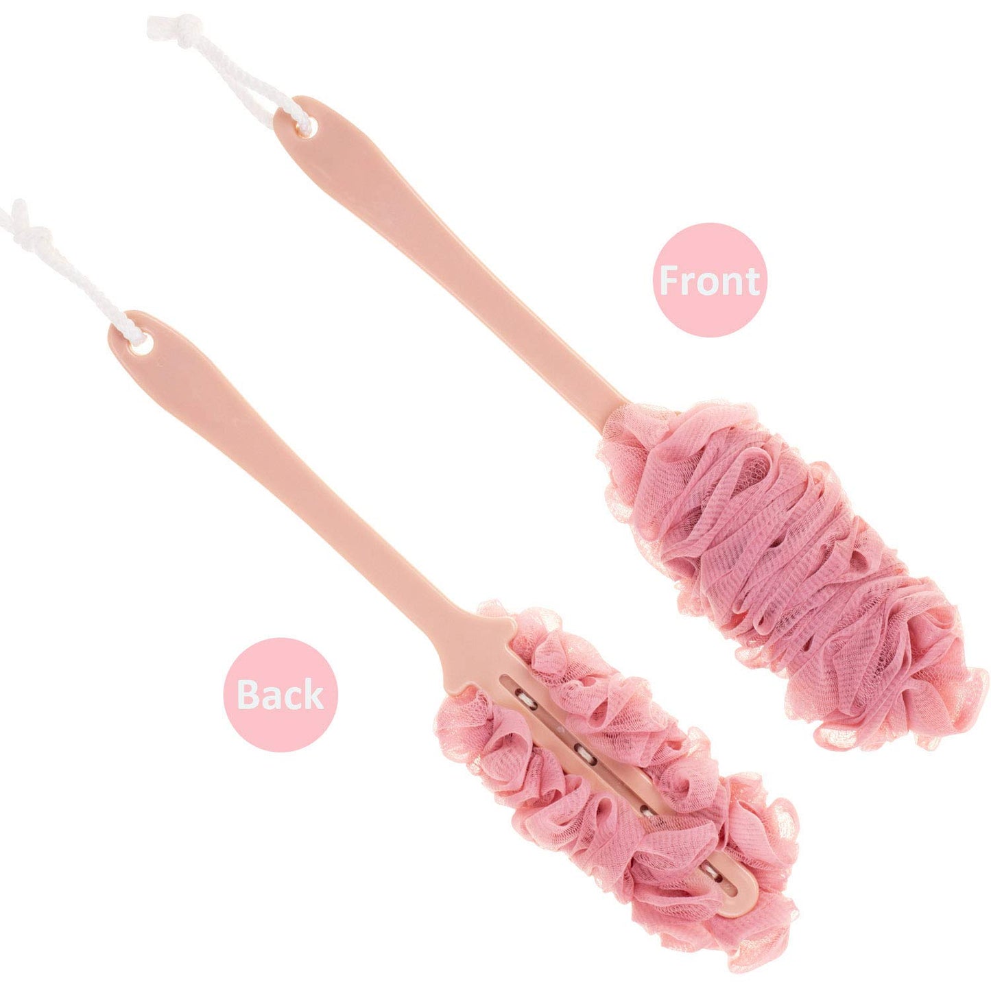 Back Scrubber for Shower, Loofah Long Handle Bath Body Brush, Soft Nylon Mesh Sponge On a Stick for Shower Men Women Kids Elderly, Exfoliating Scrub Cleaning Luffa for All Kinds of Skin(Blue)