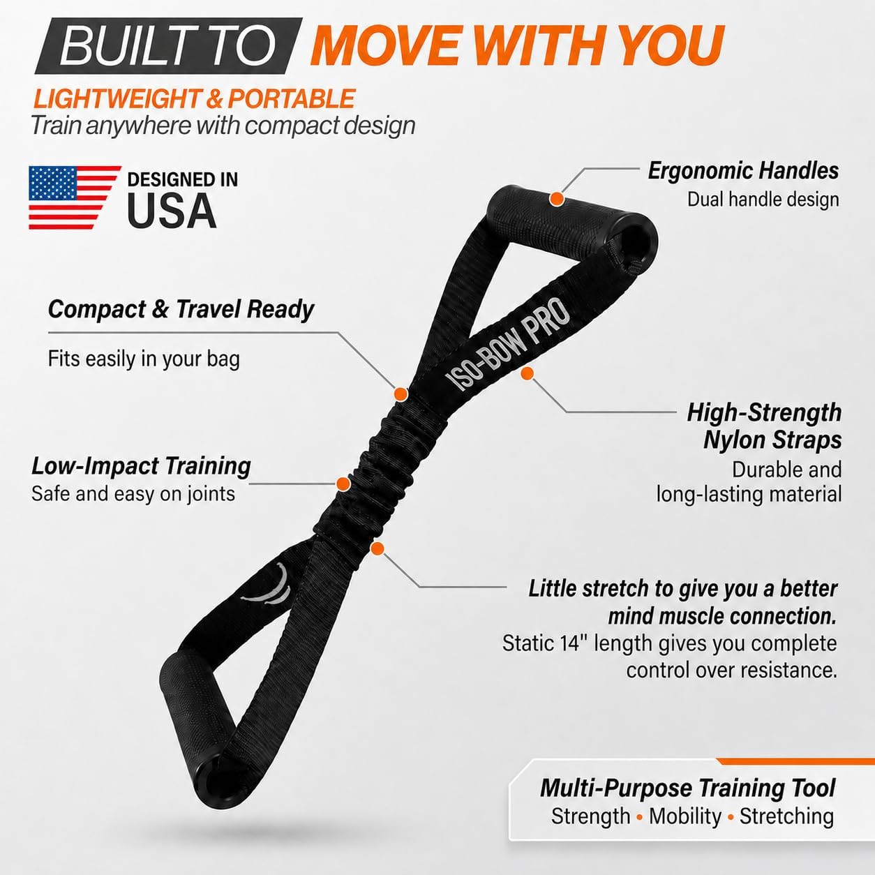 Iso-Bow Pro by Bullworker | The Isometric Pocket-Companion for Strength Training, Stretching, and Working Out. Use self-Resistance to circulate Blood Flow, Pump Muscles. Yoga or Pilates Exercises.