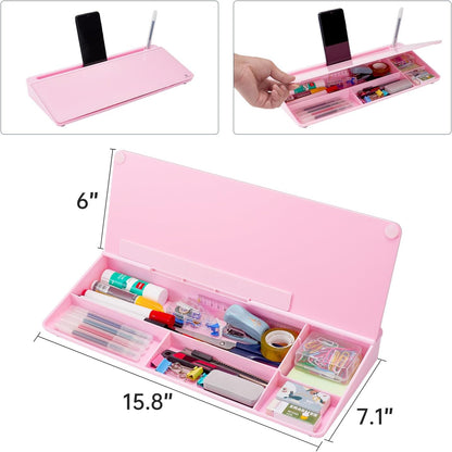 TSJ OFFICE Whiteboard Weekly Dry-Erase-Board - Desktop White Board Calendar Desk Organizers with Accessories Computer Keyboard Stand with Drawer, for Office, Home, School Supplies - White Calendar
