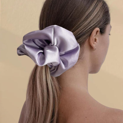4 Pieces Jumbo Satin Silk Scrunchies for Women 7.2 Inches Large Oversize Scrunchies For Thick Hair Elastic Hair Ties (Pink Mix)
