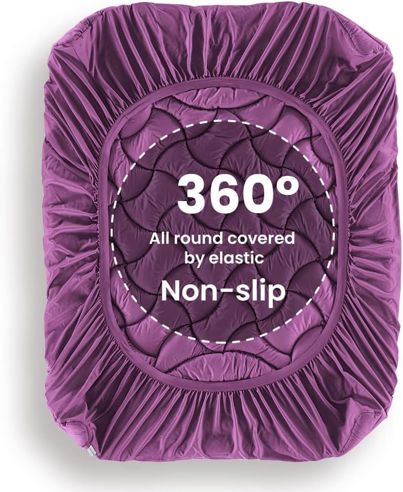 SLEEP ZONE Cooling Queen Mattress Topper, Premium Zoned Cool Mattress Pad Cover, Padded Mattress Protector Breathable Washable, Deep Pocket 8-21" (Grey, Queen)
