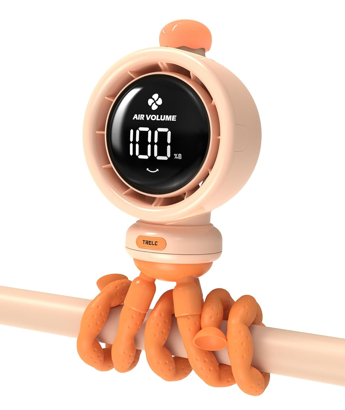 TRELC Baby Stroller Fan Large, Portable Bladeless Fan (Orange)
