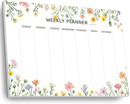 Undated Weekly Planner Notepad, 52 Sheet Tear-Off Weekly To Do List Notepad, Desk Planner Pad Calendar, Blank Calendar for Daily Habit Tracking/Menu Planning(8.26"x11,69")