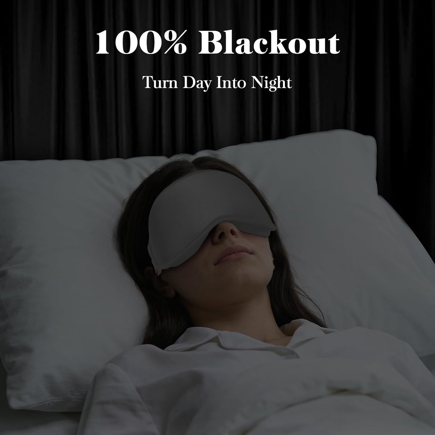 Fygrip 3D Eye Mask Sleep Mask for Men & Women, 100% Pressure-Free & Light Block-Out Eye Mask for Sleep with Easy Adjustable Strap, Night Eye Cover for Travel, Black