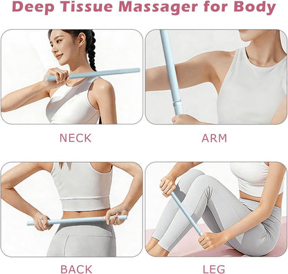 Muscle Roller Stick - Massage Roller for Myofascial Release & Deep Tissue Massage for Legs, Back, Shoulders - Relieve Soreness & Improve Recovery Baby Blue