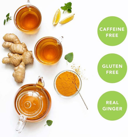 Prince of Peace Instant Ginger Honey Crystals with Turmeric, Value Pack 60 Sachets – Instant Hot or Cold Beverage Easy to Brew – Drink Like a Tea – Caffeine and Gluten Free – Real Ginger 38oz (1080g)