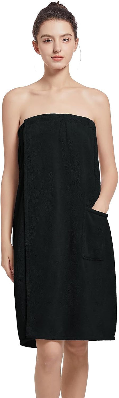 Women'S Soft Wrap Towel Full Length，Bath Robe After Shower Female Plush Long，Spa Bathrobes Lightweight With Pockets