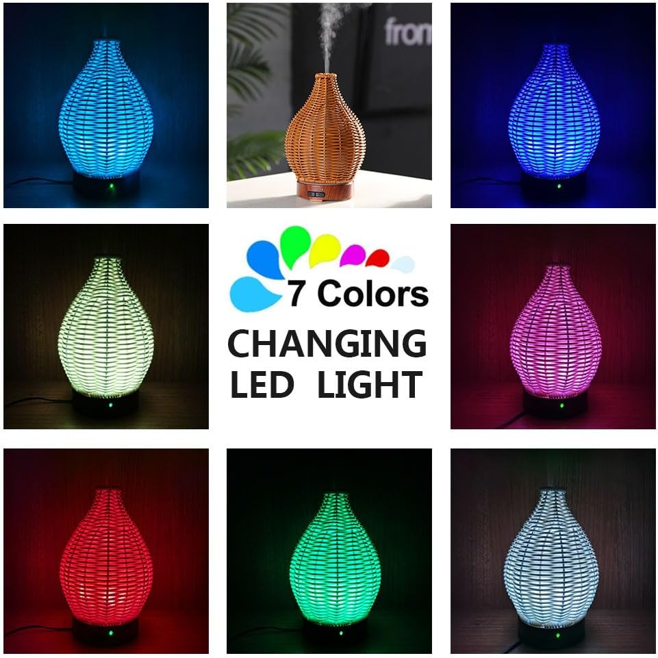 Essential Oil Diffuser, Ultrasonic Diffuser for Essential Oil, Cool Mist Humidifier Aromatherapy Diffuser with 7 Color Lighting Changing Modes, Waterless Auto Shut-Off for Home（Flower Fairy）