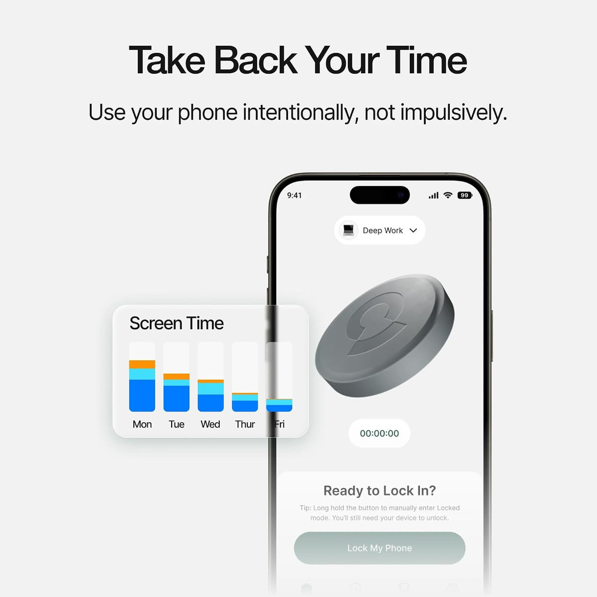 Locked Card Physical App Blocker & Screen Time Control, Subscription-Free