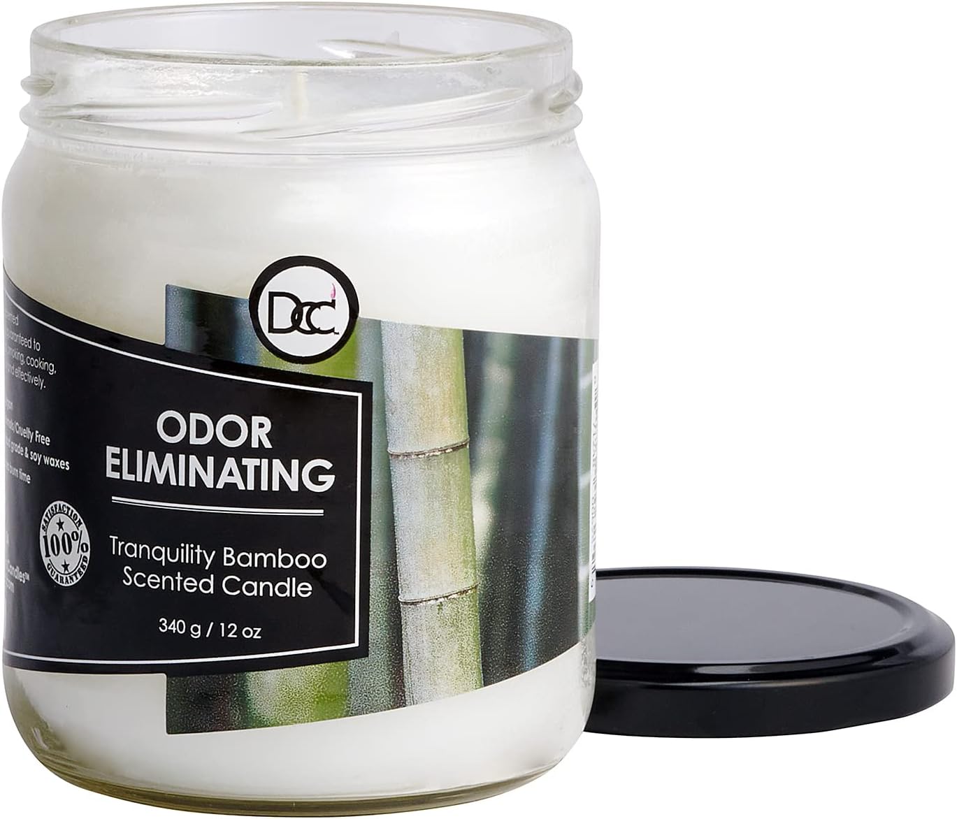 Vanilla Bean Odor Eliminating Highly Fragranced Candle - Eliminates 95% of Pet, Smoke, Food, and Other Smells Quickly - Up to 80 Hour Burn time - 12 Ounce Premium Soy Blend - Colors B