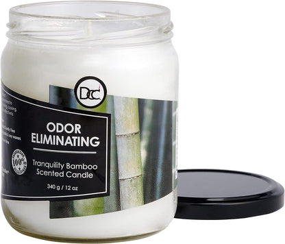 Vanilla Bean Odor Eliminating Highly Fragranced Candle - Eliminates 95% of Pet, Smoke, Food, and Other Smells Quickly - Up to 80 Hour Burn time - 12 Ounce Premium Soy Blend - Colors B