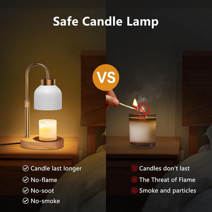 Candle Warmer Lamp with Timer and Dimmer, Height and Brightness Adjustable, Black Electric Wax Warmer for Women Mom, Best Birthday and House Warming Gift New Home Decor