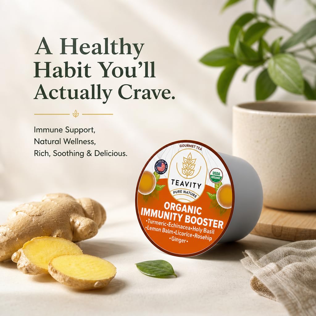 Organic Chamomile and Lavender Tea Pods for Keurig - Decaf Herbal Tea for Keurig K Cups - Honey Chamomile Lavender by Teavity (12 Tea Pods)