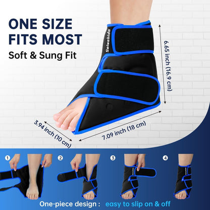 Ankle Ice Pack Wrap for Heel Swelling Pain Relief Reusable Gel Hot Cold Compress for Achilles Tendonitis Plantar Fasciitis, Post-Surgery, Sports Injury(1pcs,Blue)