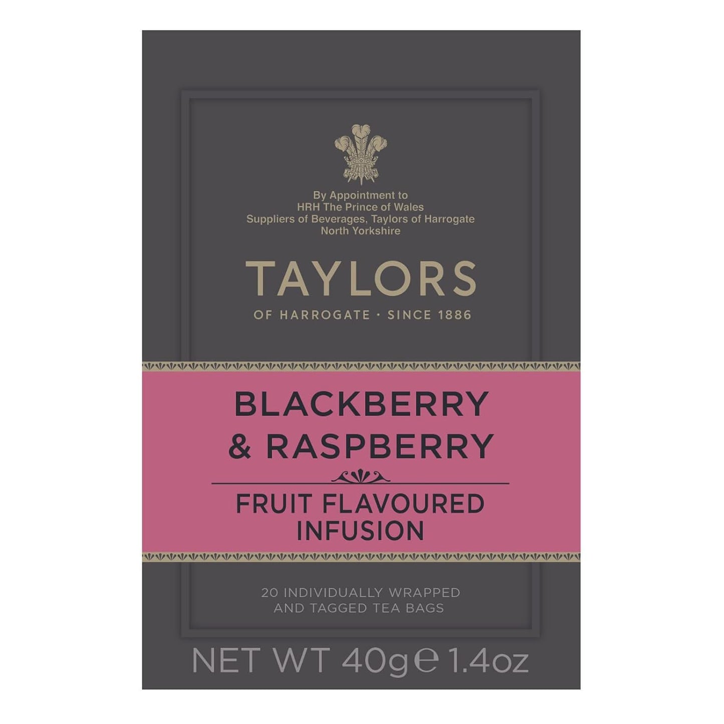 Taylors of Harrogate Lemon & Ginger, Herbal Tea, Individually Wrapped Bags, 100 Count (Pack of 1), Cleansing, Invigorating and Citrussy, Caffeine-Free, Enjoy Hot or Iced, 100 Teabags