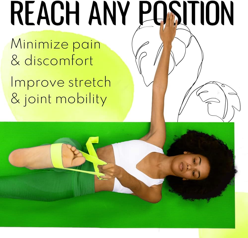 TECEUM 2 IN 1 Yoga & Mat Strap for Stretching – Cotton – 6/8/10 ft