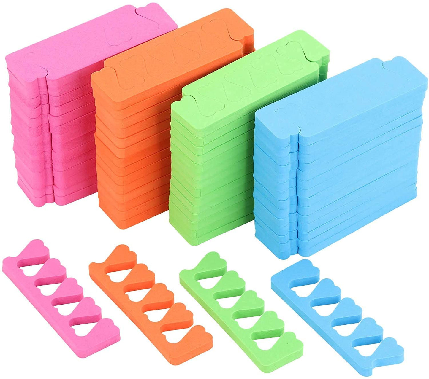 48pcs Sponge Toe Separators Pedicure Set for Nail Polish- Premium Nail Art Painting and Polishing Tool Kit, 4 Funy Color