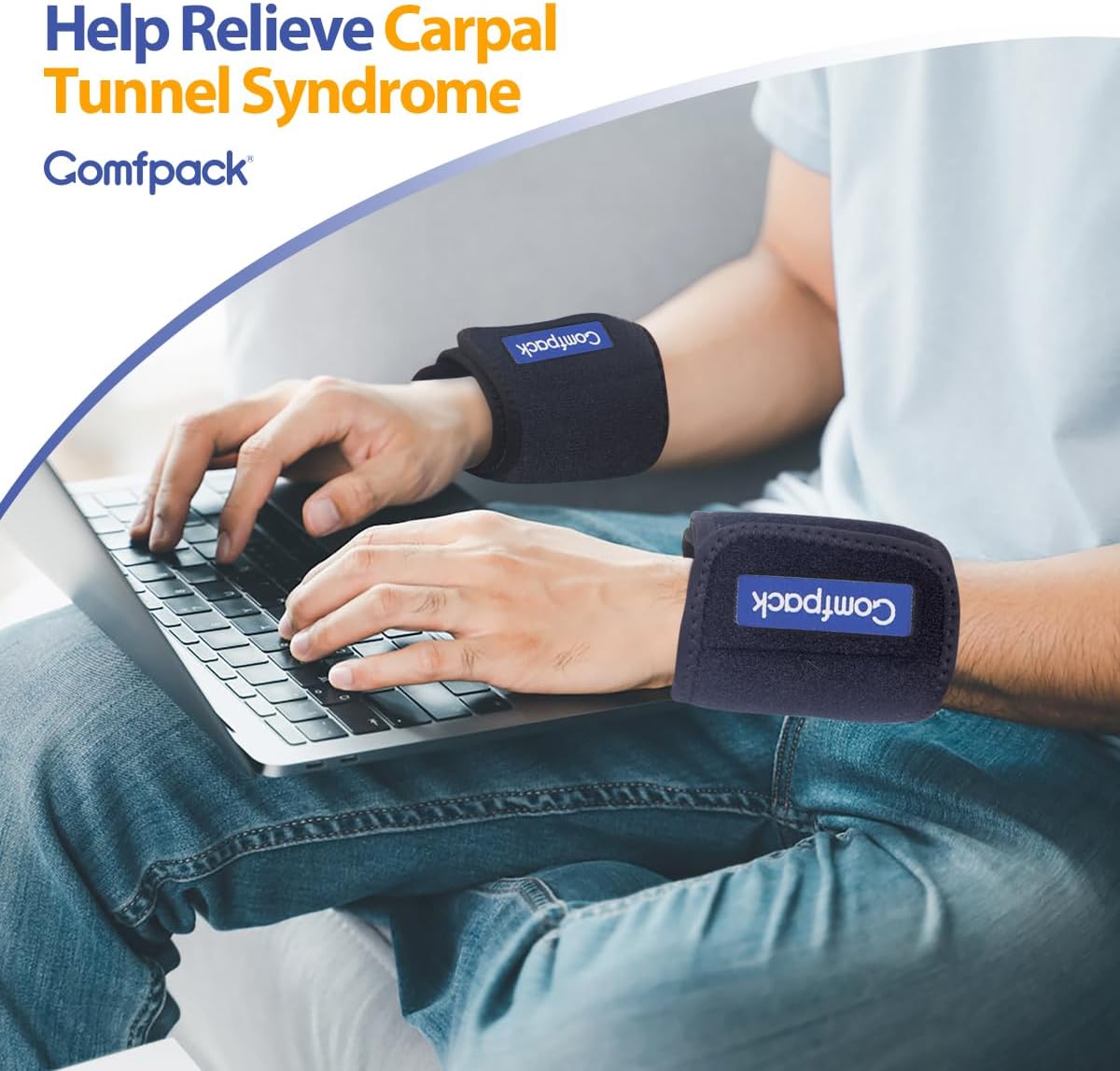 Comfpack Cold Therapy Wrap with 2 Packs for Pain Relief, Reusable Gel Ice Packs for Foot Plantar, Wrist, Ankle, Great for Sprains, Muscle Pain, Bruises, Injuries