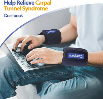 Comfpack Cold Therapy Wrap with 2 Packs for Pain Relief, Reusable Gel Ice Packs for Foot Plantar, Wrist, Ankle, Great for Sprains, Muscle Pain, Bruises, Injuries