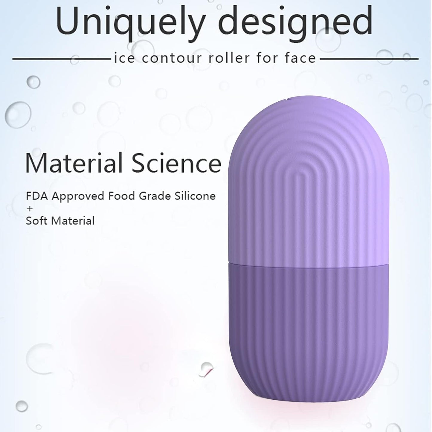Joyeee Ice Face Roller, Reusable Silicone Mold Face Massage Eye Facial Beauty Skin Care Tools Apply Ice for Shrink Pores Anti Wrinkle Reduce Puffiness Improve Skin Elasticity, Striped