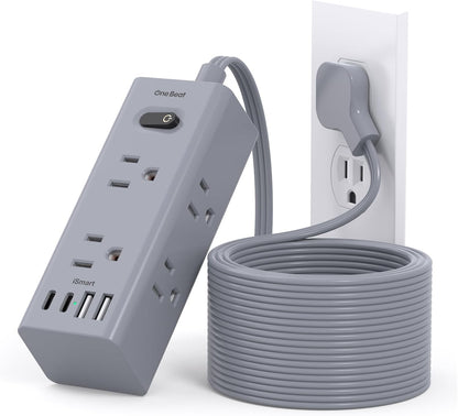 One Beat 10Ft Extension Cord with Multiple Outlets,Flat Plug Power Strip