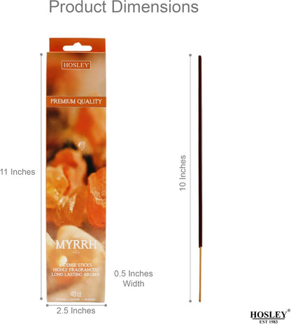 Hosley 320 Assorted Incense Sticks with Holder Eucalyptus, Fresh Bamboo, Lavender, Myrrh, Lavender Chamomile, Vanilla, Citrus, Dragon Blood Idea for Home, Wedding, Spa, Meditation & Aromatherapy