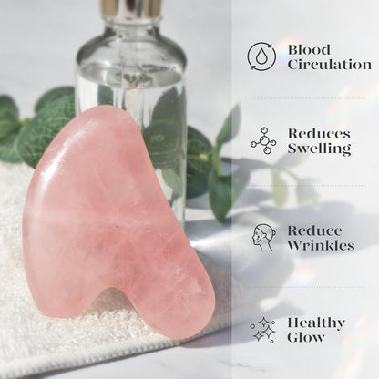 BAIMEI IcyMe Natural Rose Quartz Gua Sha Facial Sculpt Massage Tool-Pink